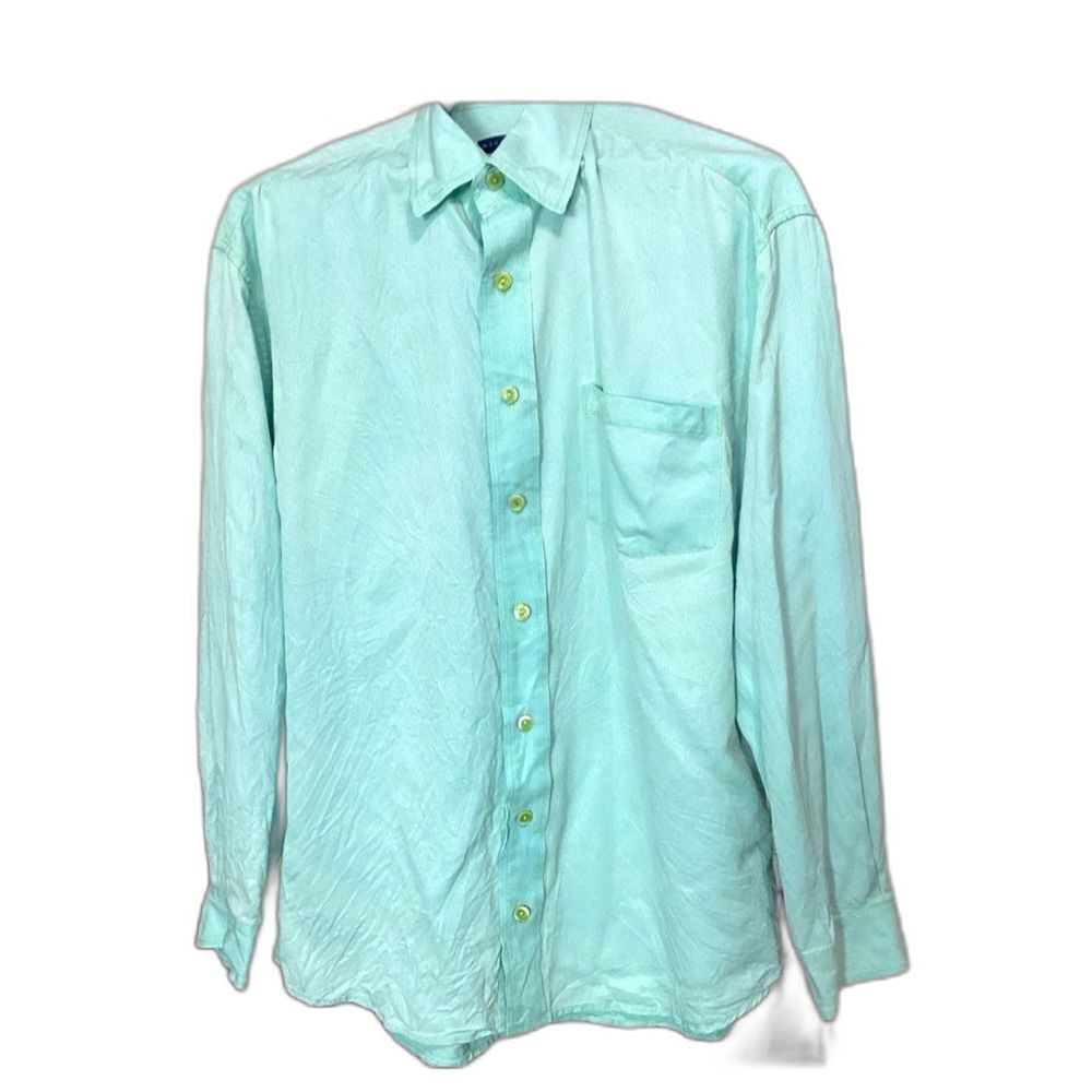 Nick Price Dress Shirt Men’s Size Large Color Mint Green Long Sleeve Button Up